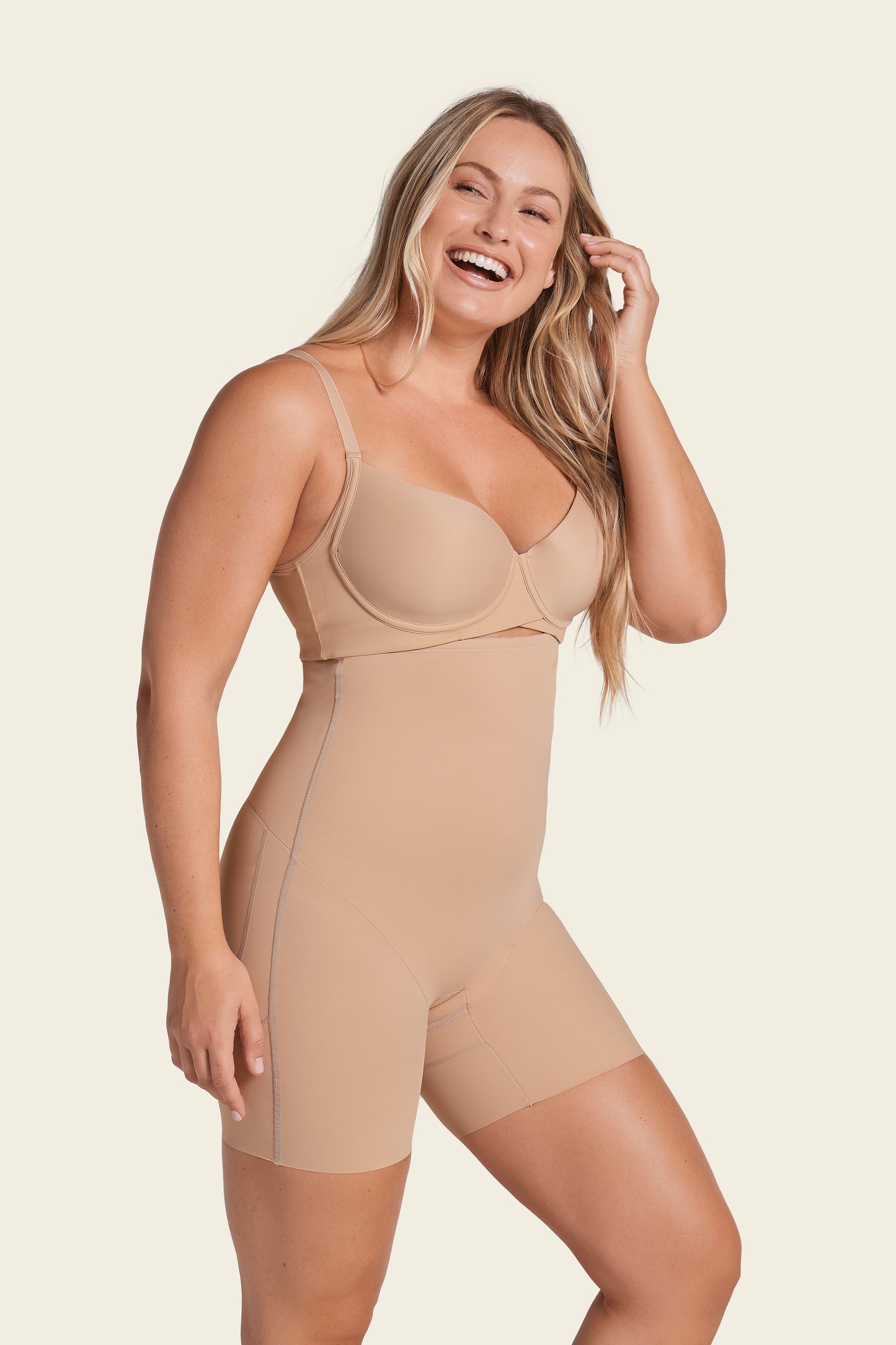Strapless Sculpting Step-in Body Shaper with Short Bottom