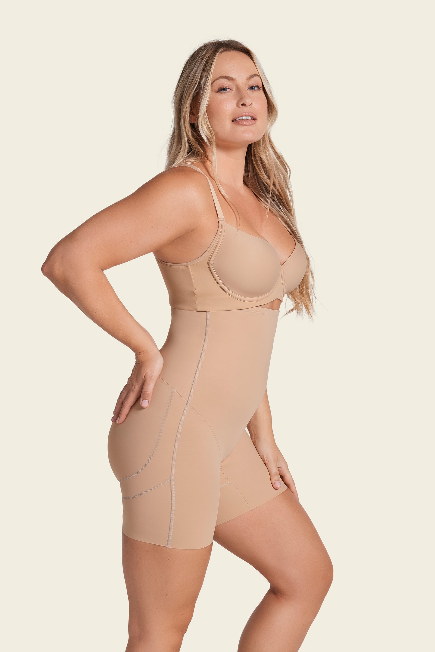 Strapless Sculpting Step-in Body Shaper with Short Bottom