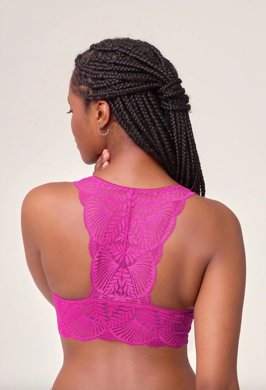 Belle Époque Full Lace T-Back Bralette in Passion Fruit