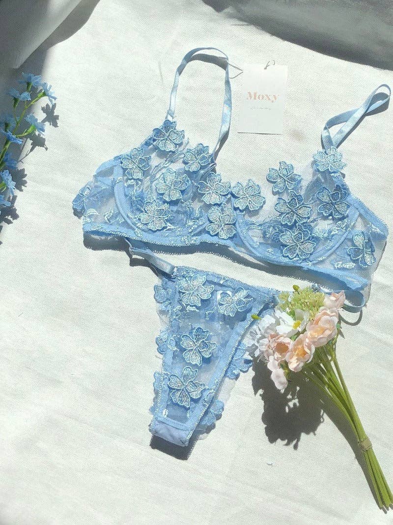 Sheer Floral Embroidered Set