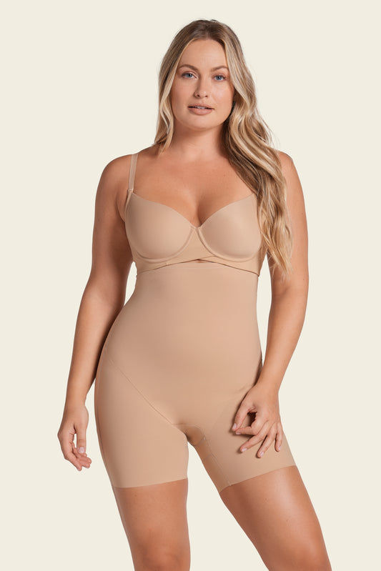 Strapless Sculpting Step-in Body Shaper with Short Bottom