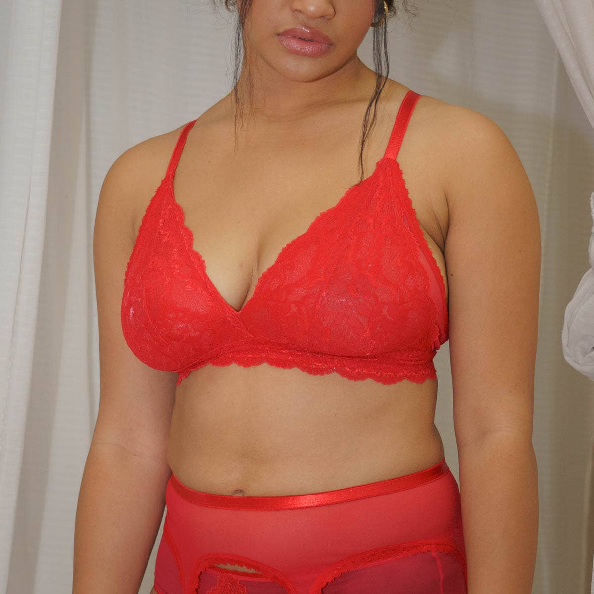 Lacey Everyday Wireless Bra in Rose Red