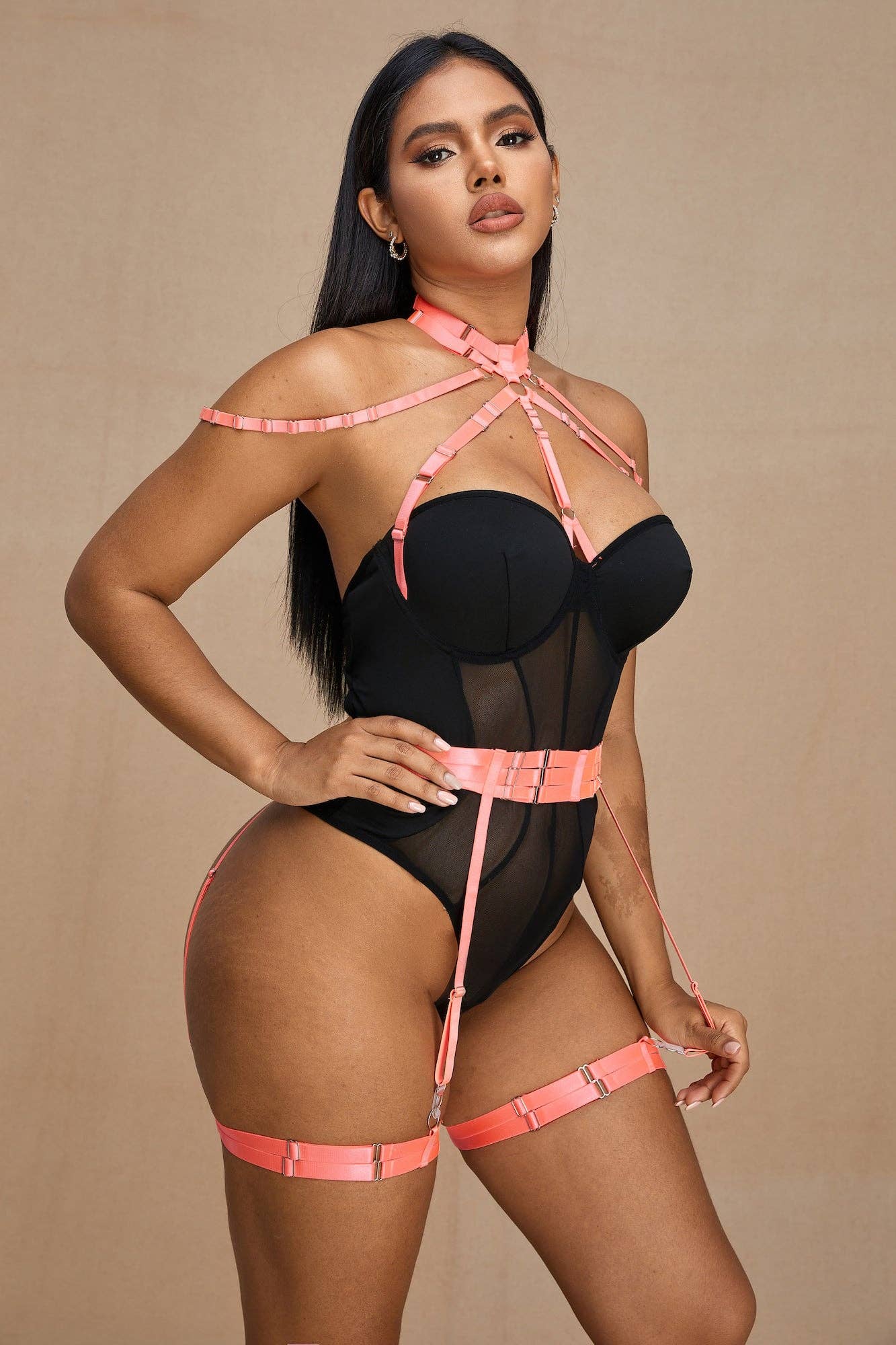 Neon Bondage Lingerie