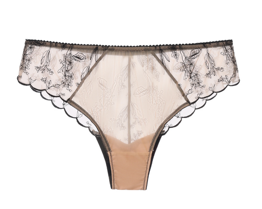 Kim Embroidered Cheeky - Nude