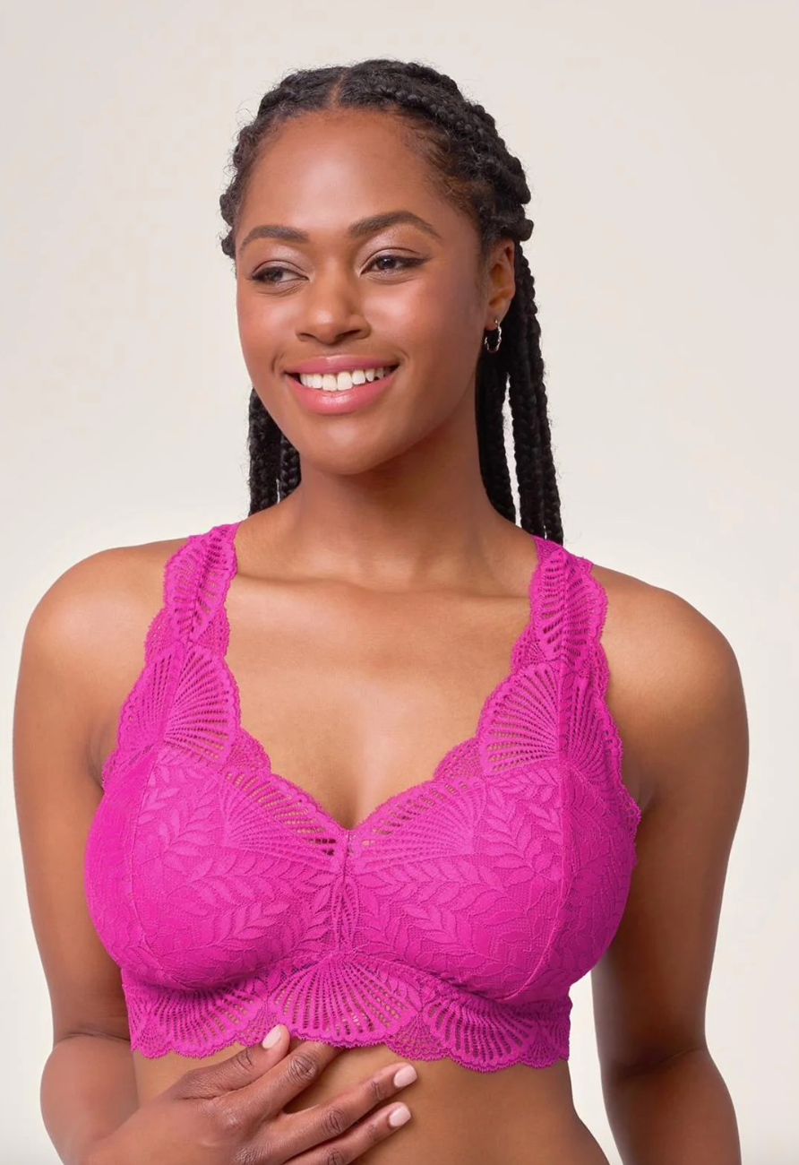 Belle Époque Full Lace T-Back Bralette in Passion Fruit