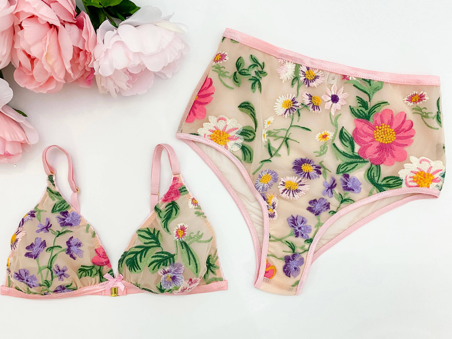 High Rise Brazilian Panty: Wildflowers