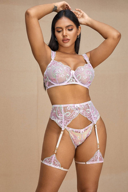 Paisley Pink Lingerie Set